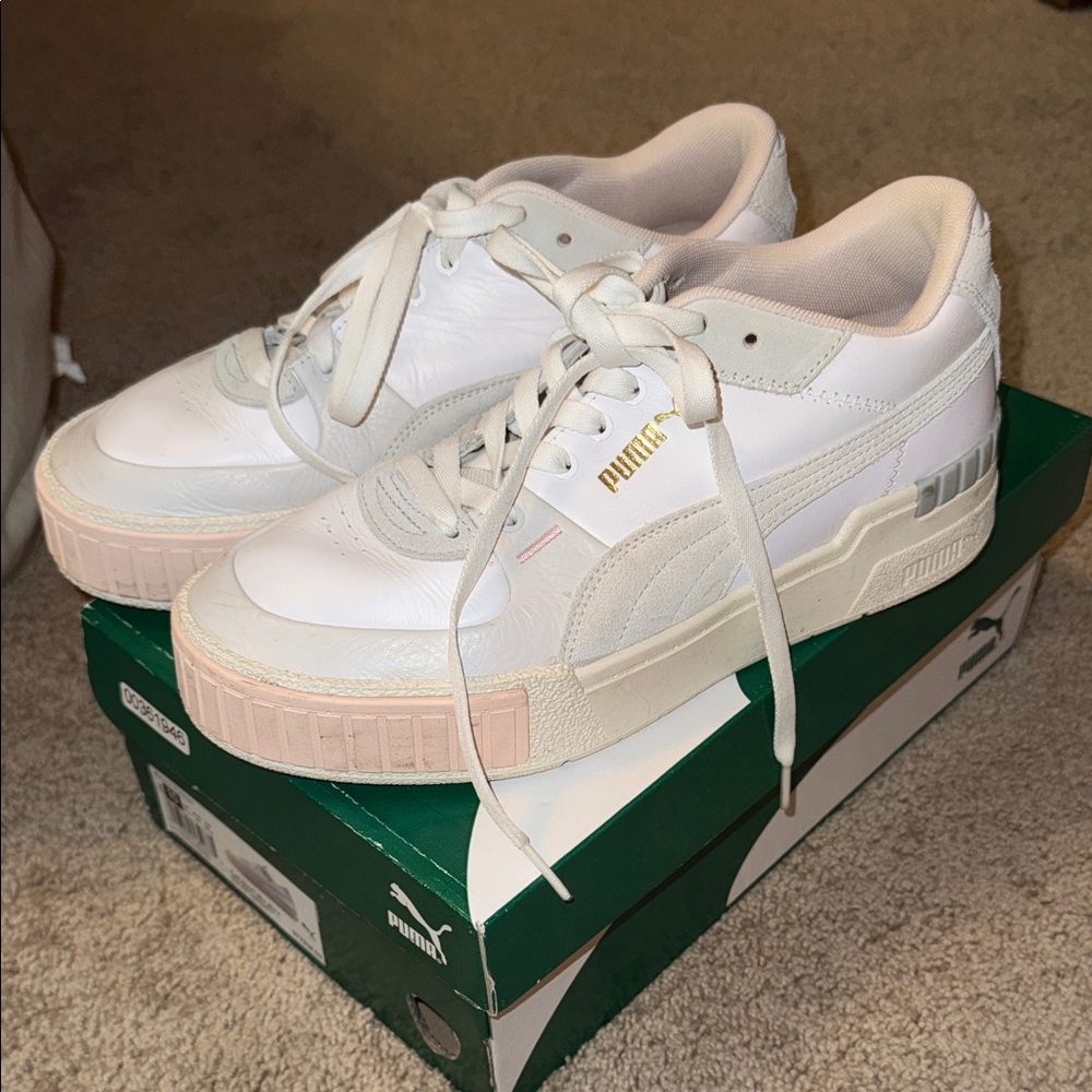 Puma White and Pink Sneakers